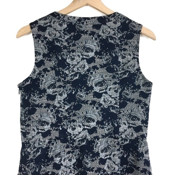 NINE WEST Dress Sheath Floral Flower Tweed Easter Wedding Guest Attire Size 12 - Picture 5 of 11